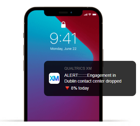 Qualtrics alert on a mobile phone