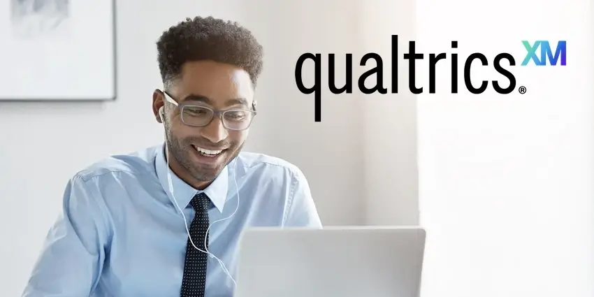 Man smiling while on a video conference