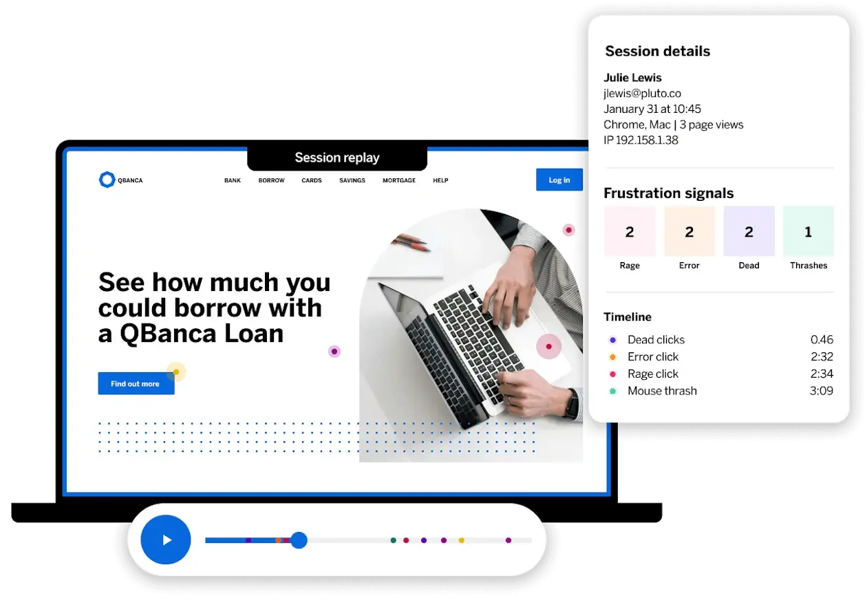 Session replay dashboard