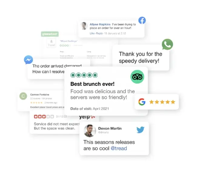 Customer feedback from various digital sources