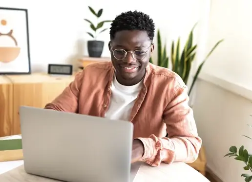 man working on laptop