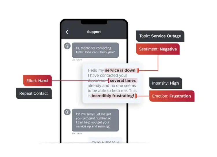 Live chat sentiment analysis