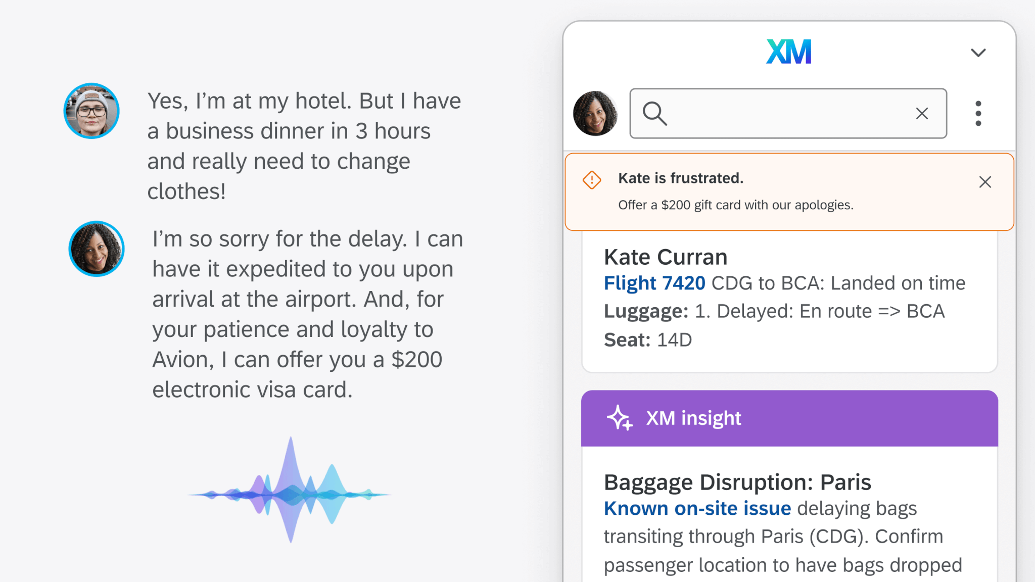 AI in customer frontlines product drawing insights and making recommendations about customer interaction