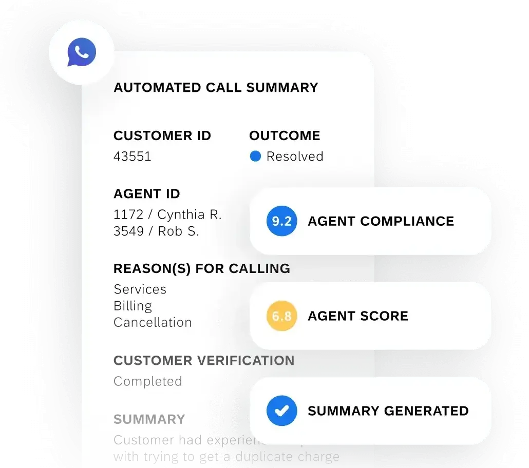 automated call summary for call center agent