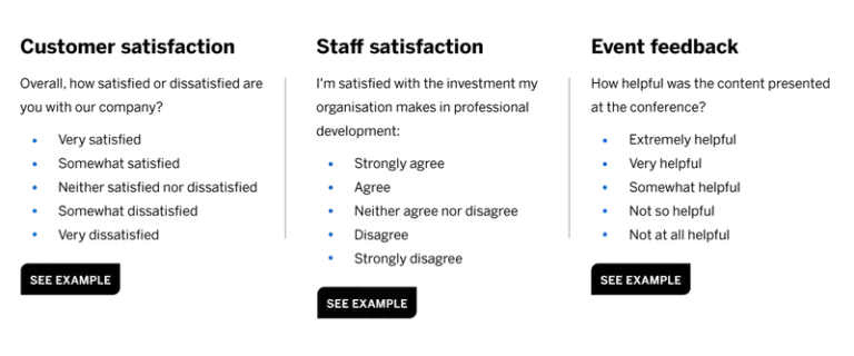 Survey question examples