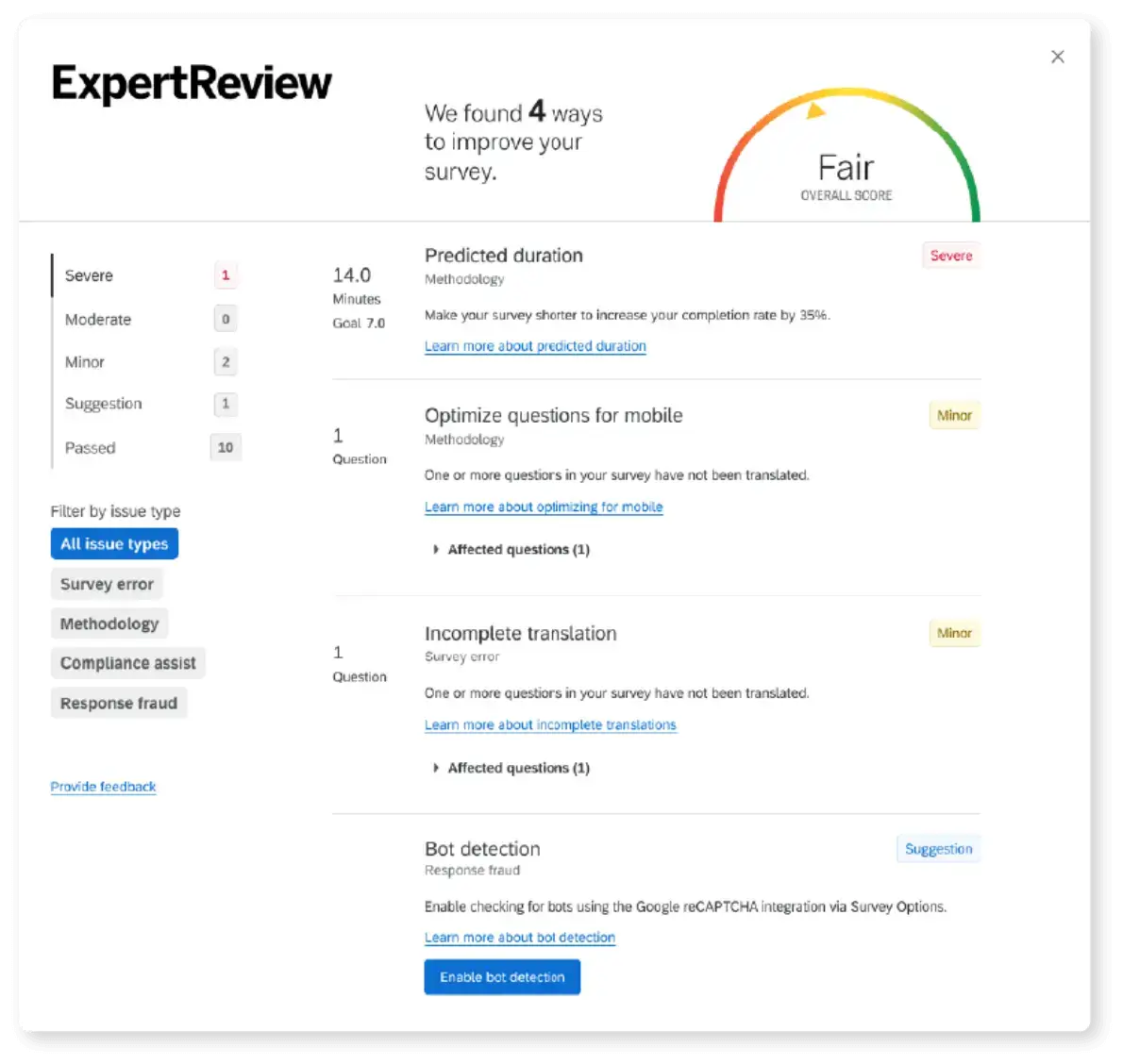 CoreXM-Dashboard auf Tablet