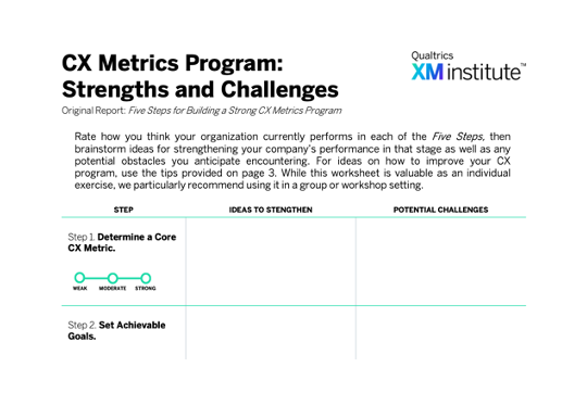 CX Metrics Program: Strengths and Challenges