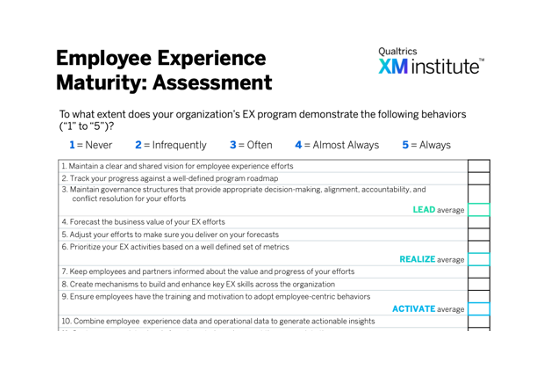 Employee Experience Maturity: Assessment