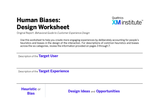 Human Biases: Design Worksheet