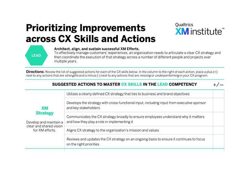Prioritizing Improvements Across CX Skills and Actions