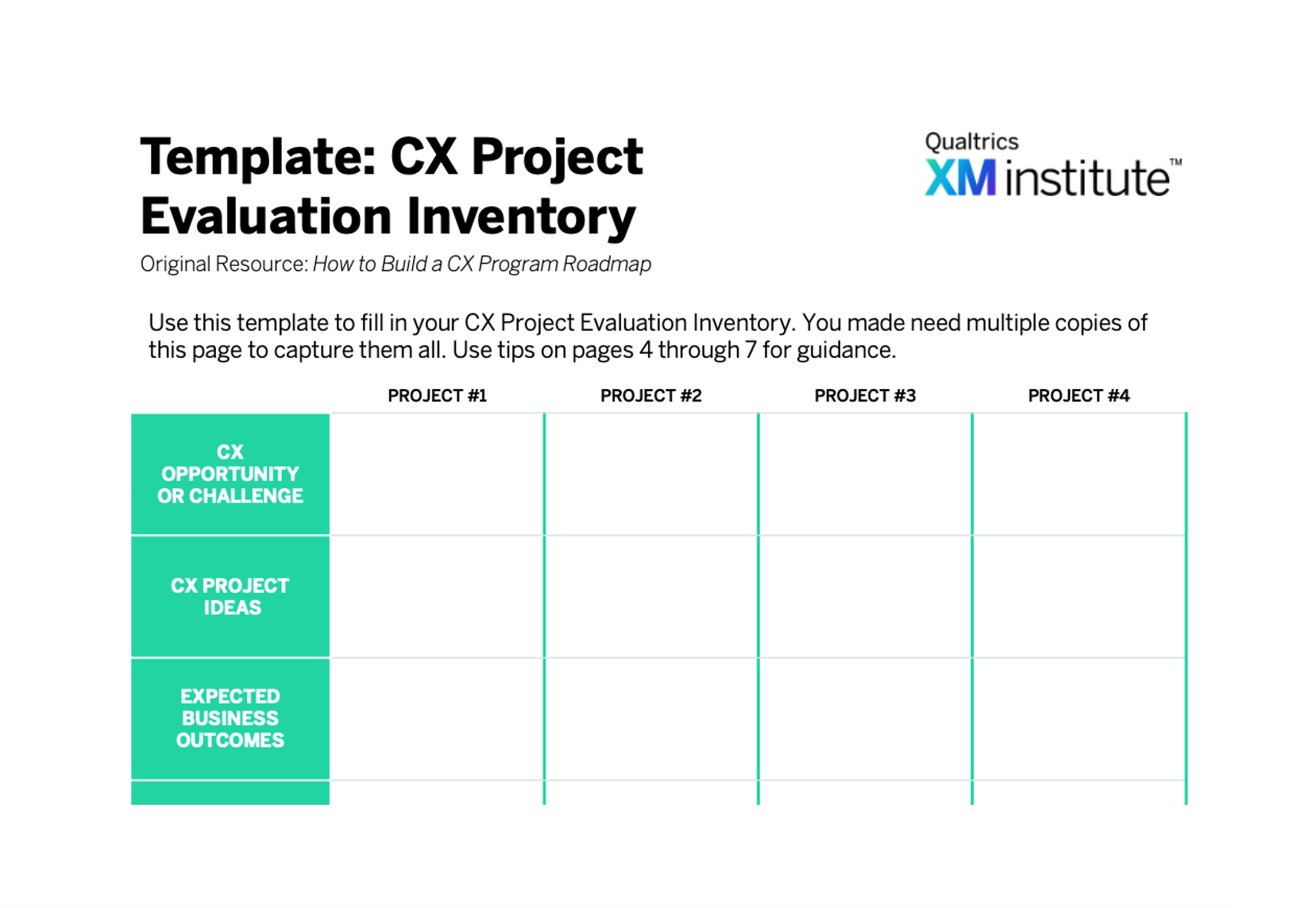 Template: CX Project Evaluation Inventory