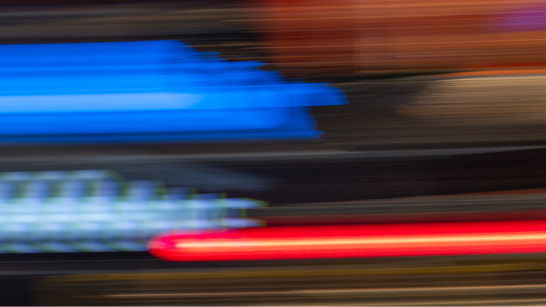 Blurred image of passing lights