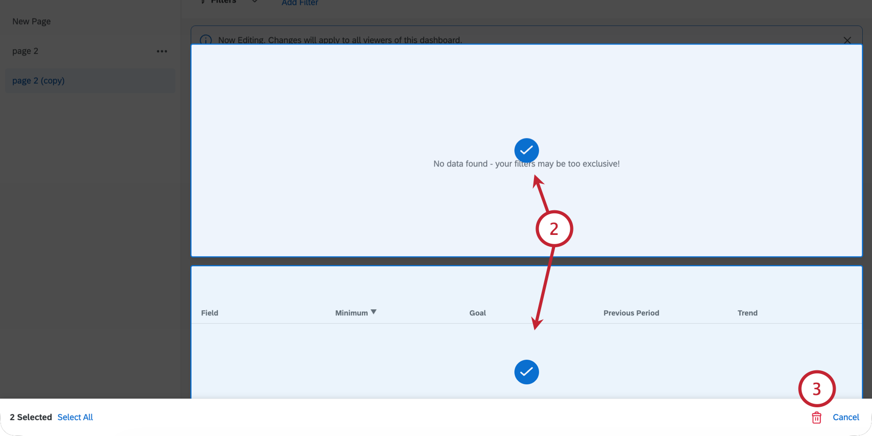 selecting multiple widgets