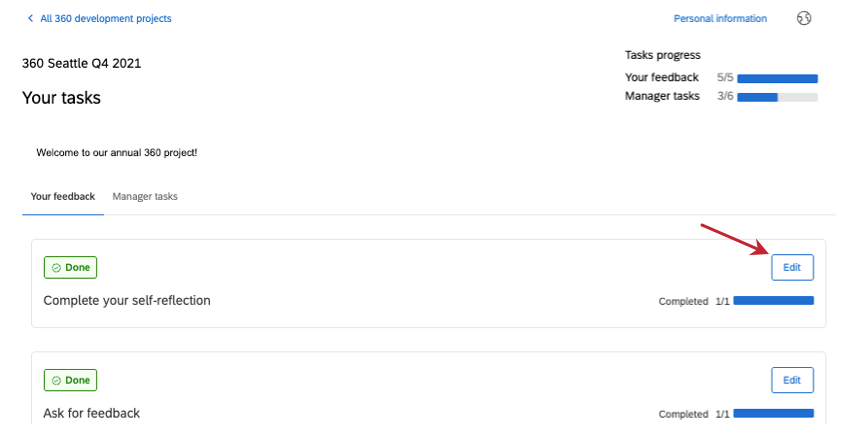 360 portal self reflection has an edit button