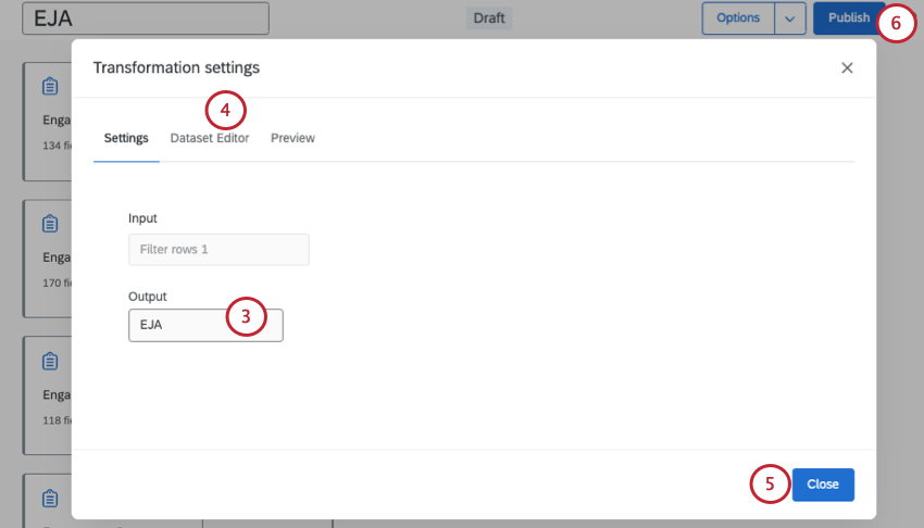 output dataset naming