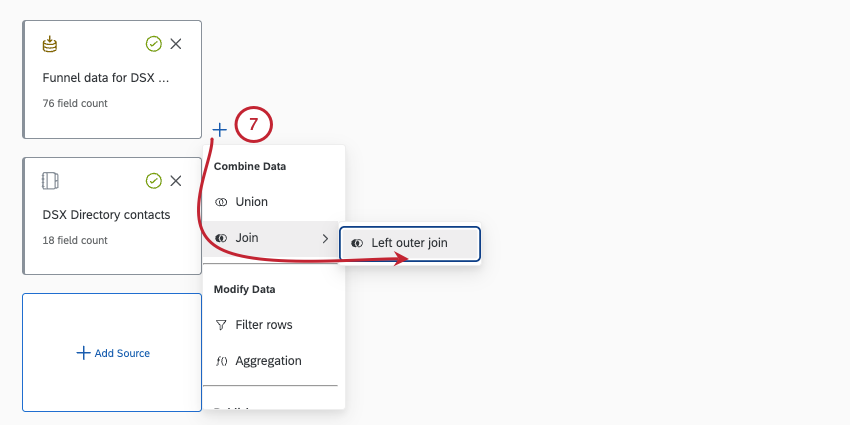 adding a left outer join in the modeler