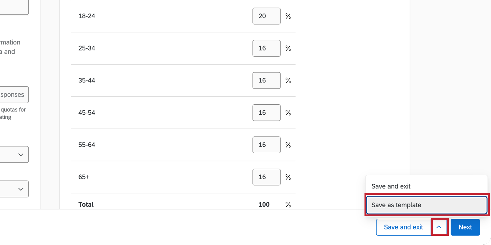 clicking "save as template"