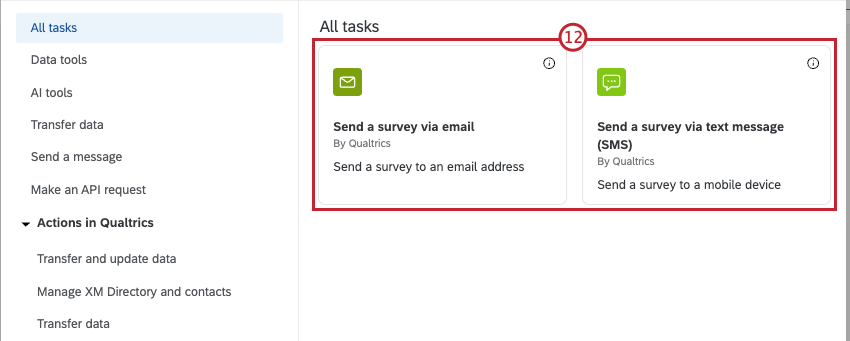 available distribution tasks highlighted