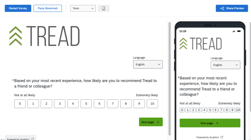 image of the preview page