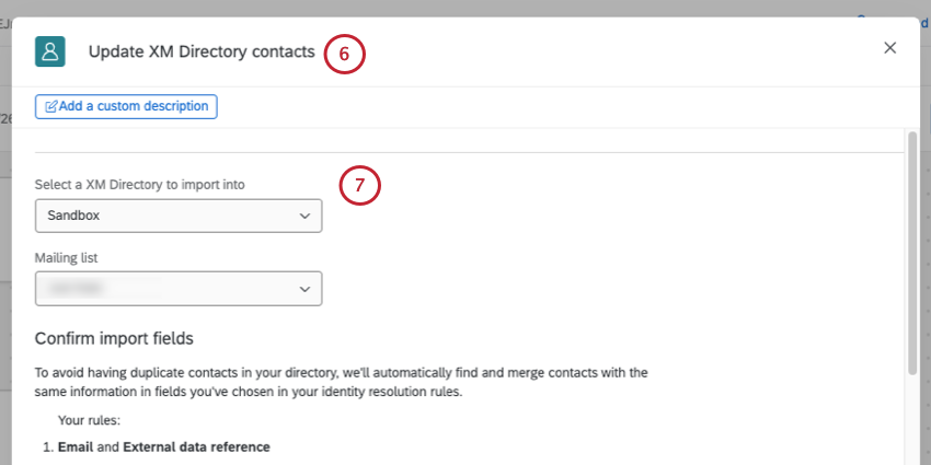 starting an update XM directory contacts task