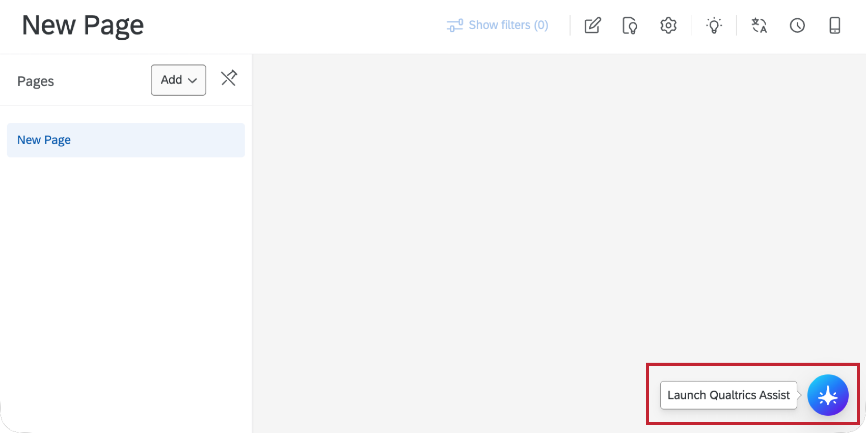 clicking the qualtrics assist icon