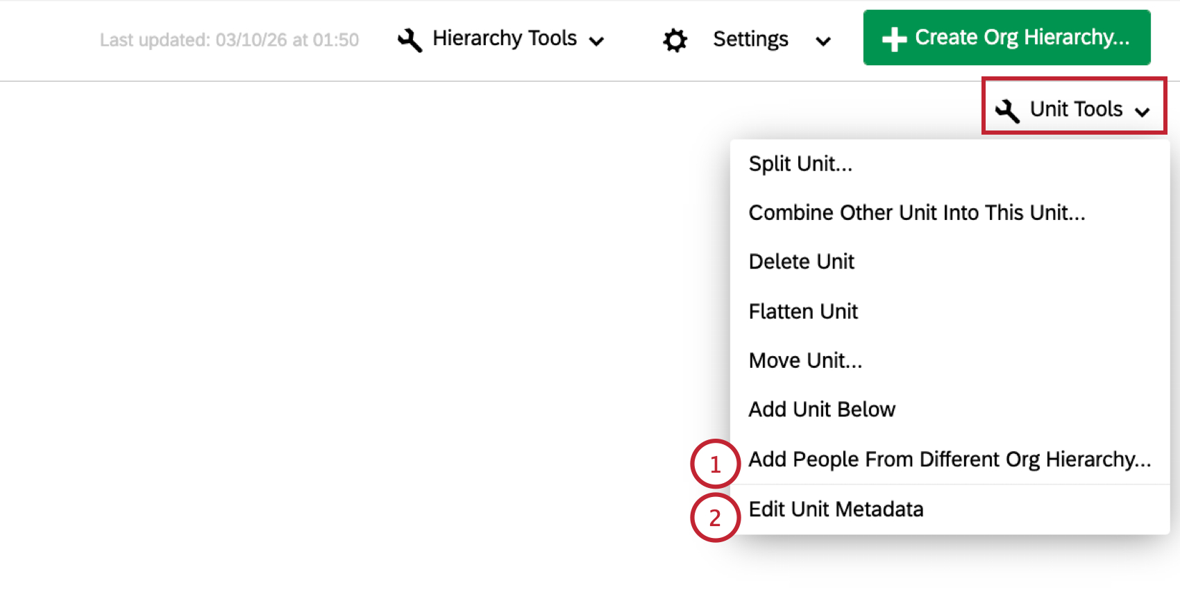 the options for adjusting the people in a unit