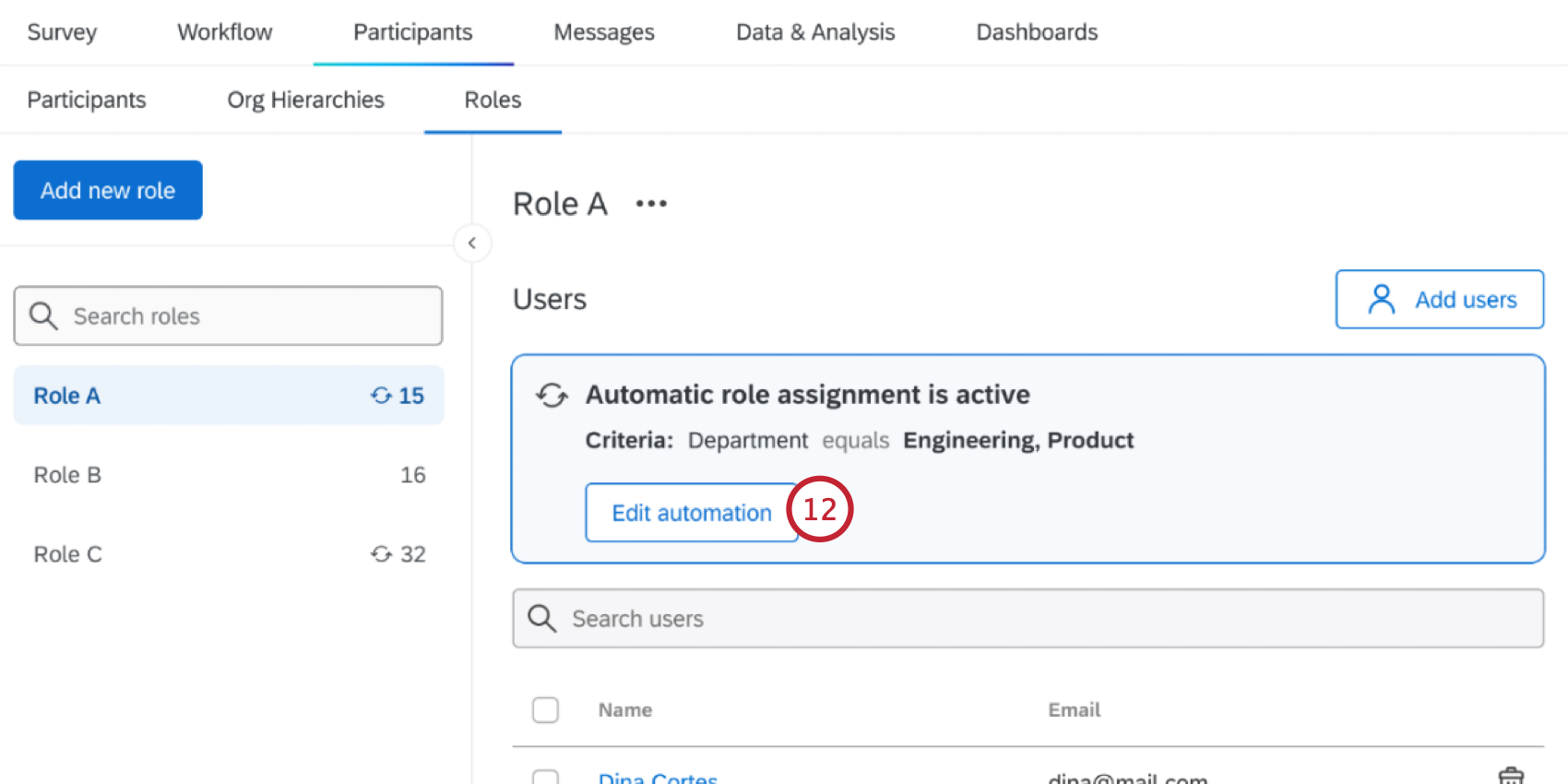 clicking edit automation