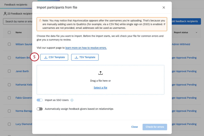 window where you import participants have template files to download