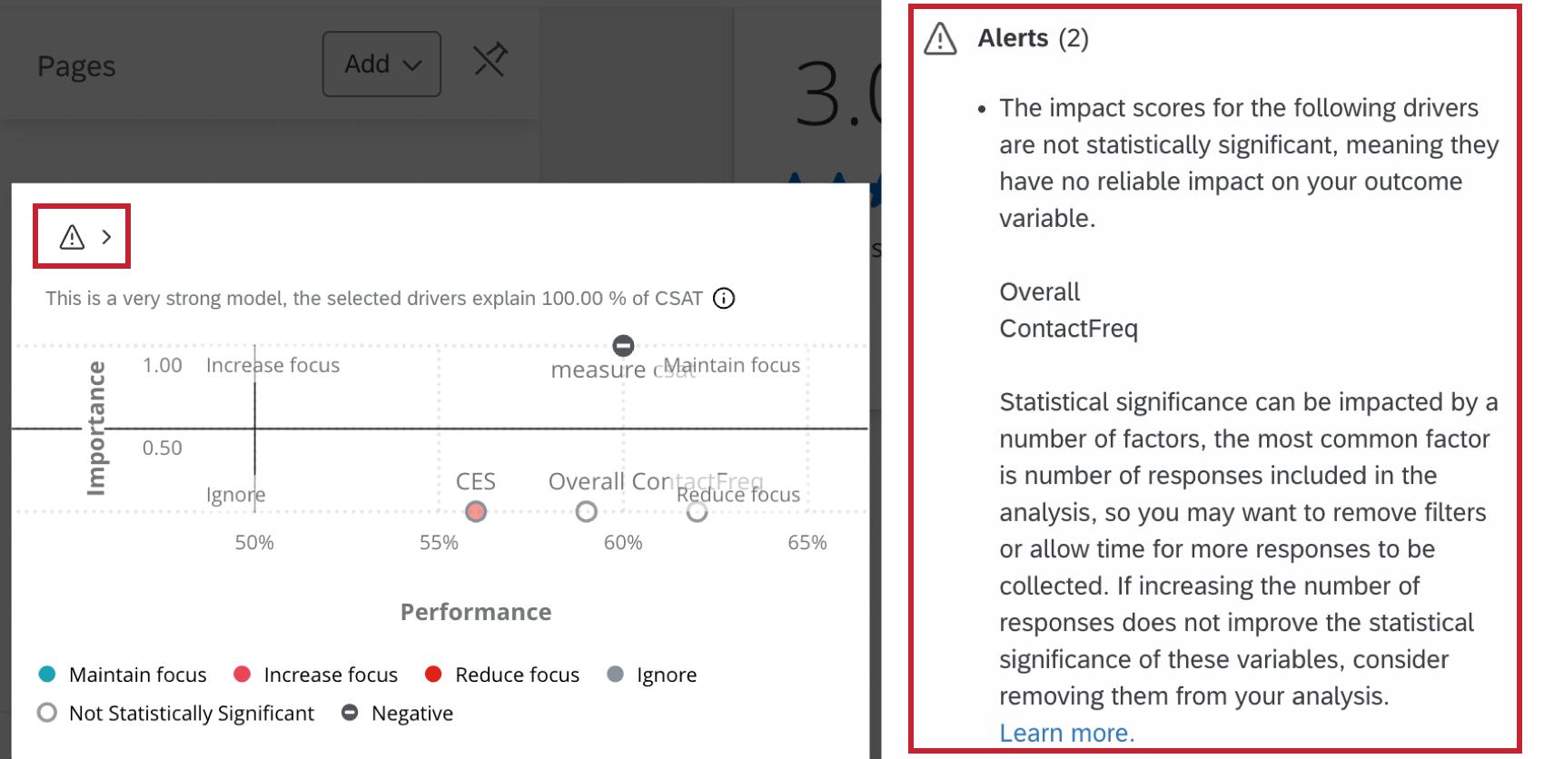 warning icon highlighted within the widget