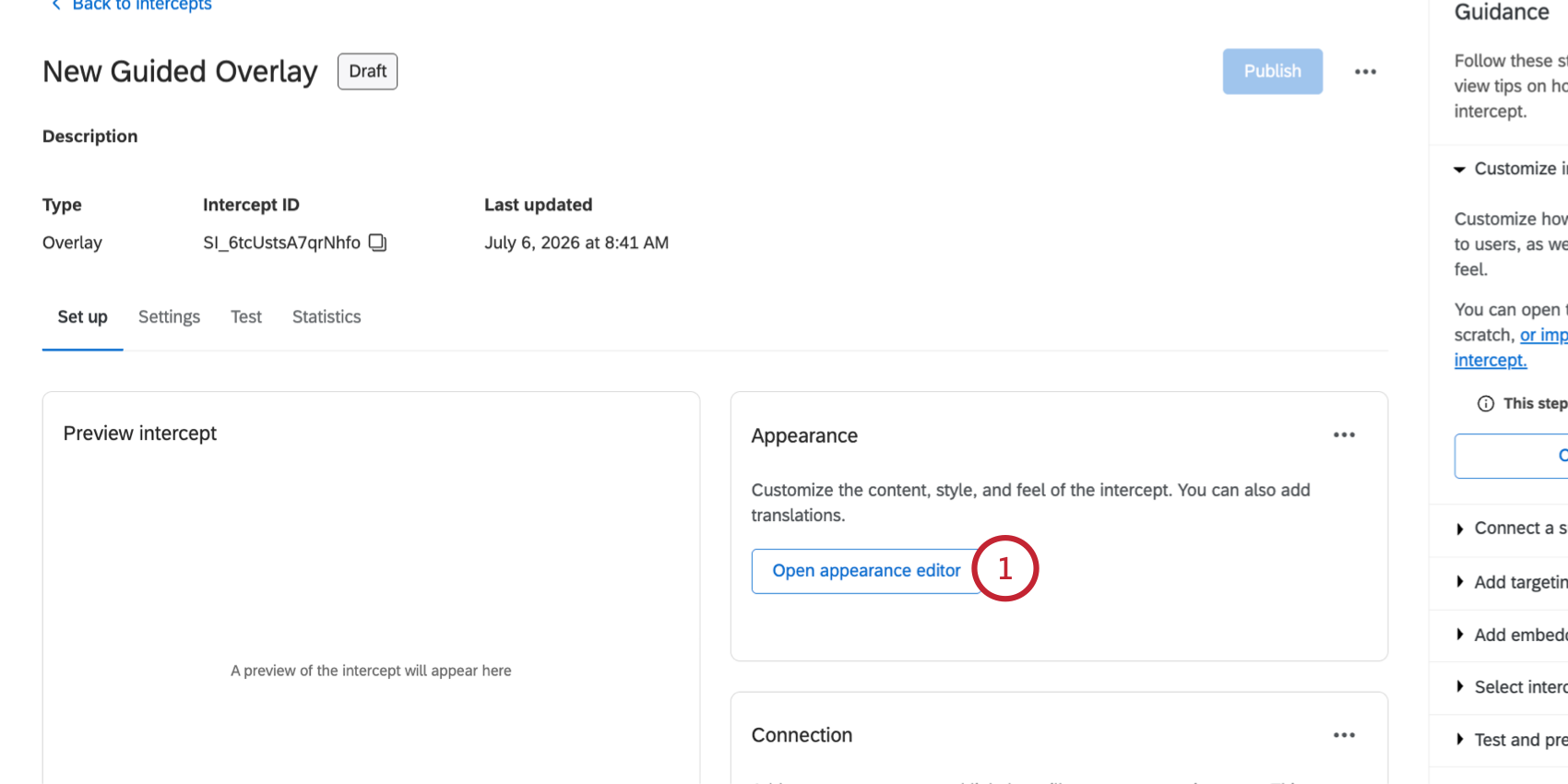 clicking open appearance editor