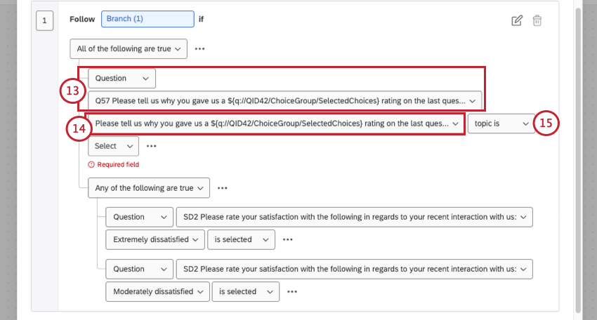 basing a condition on a text entry question