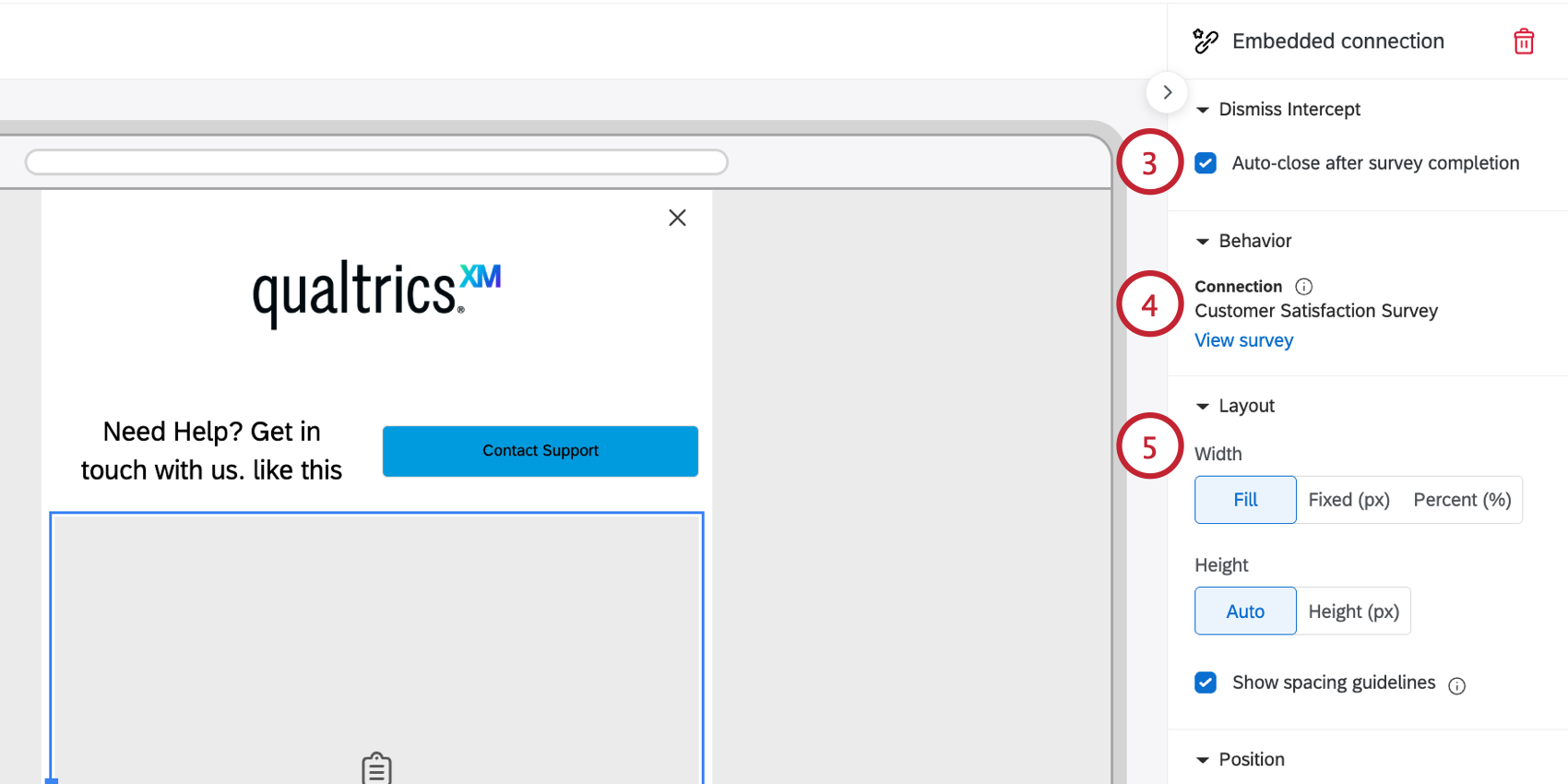 customizing the embedded connection settings
