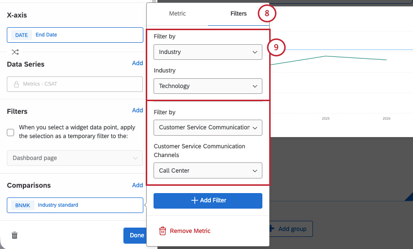 setting benchmark filters