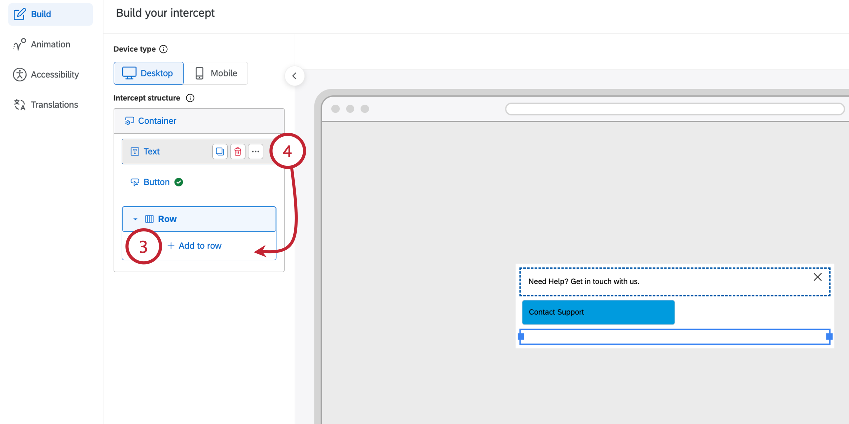 adding elements to the row