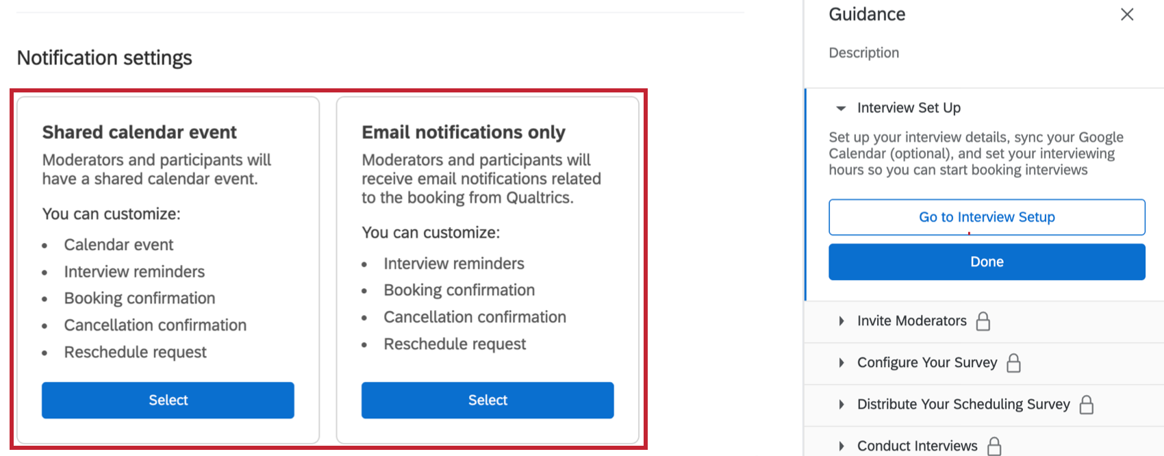 notification settings options highlighted