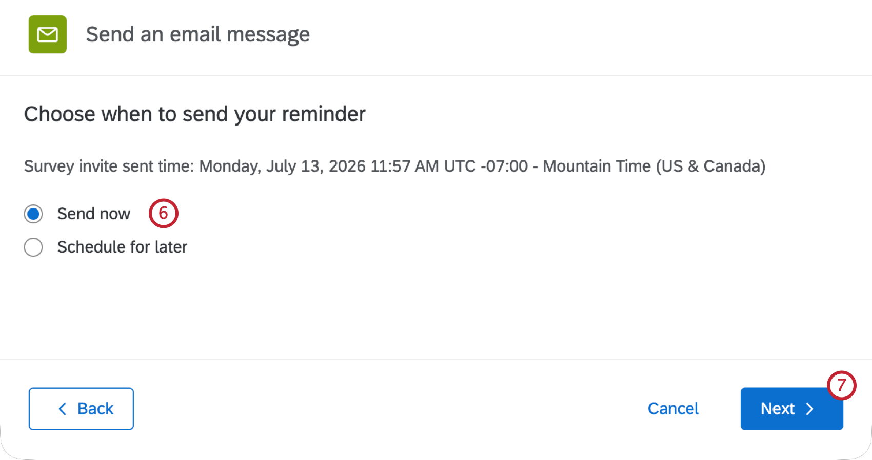options to schedule a reminder