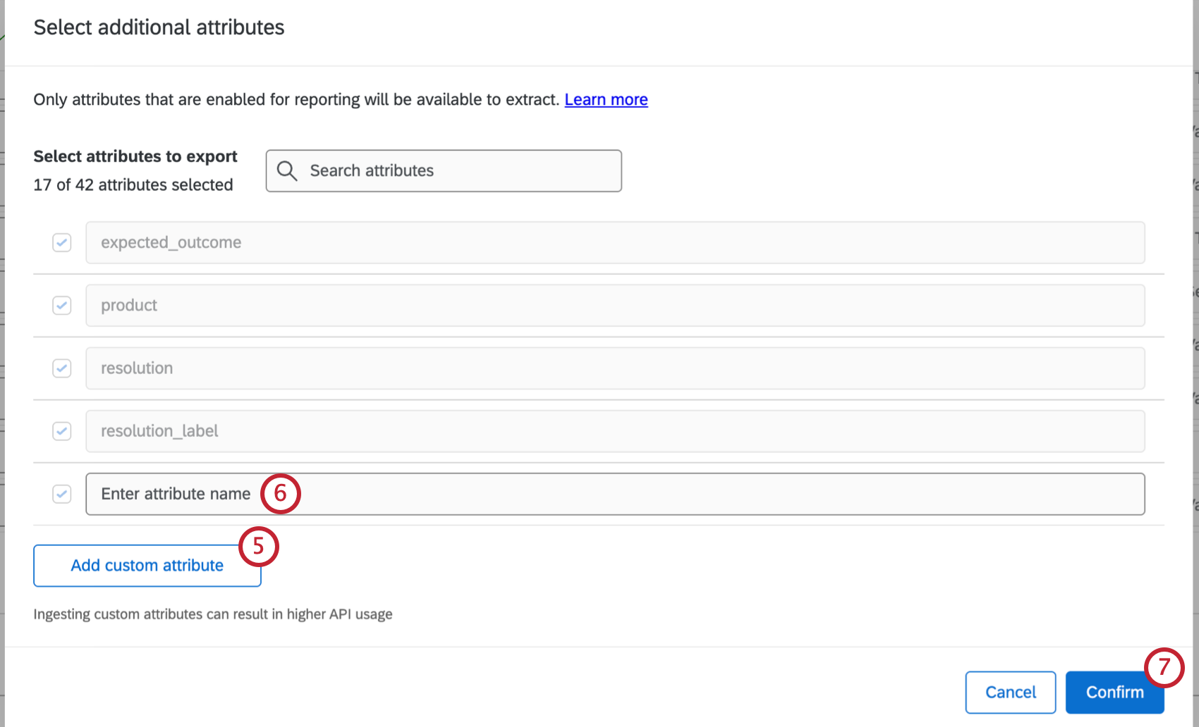 selecting and adding additional attributes