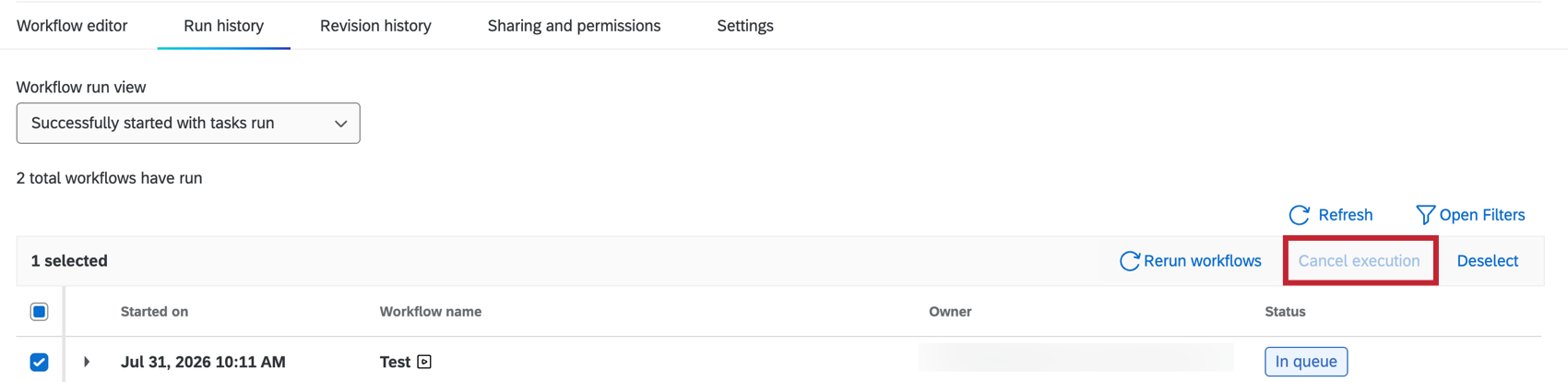 Cancel workflows