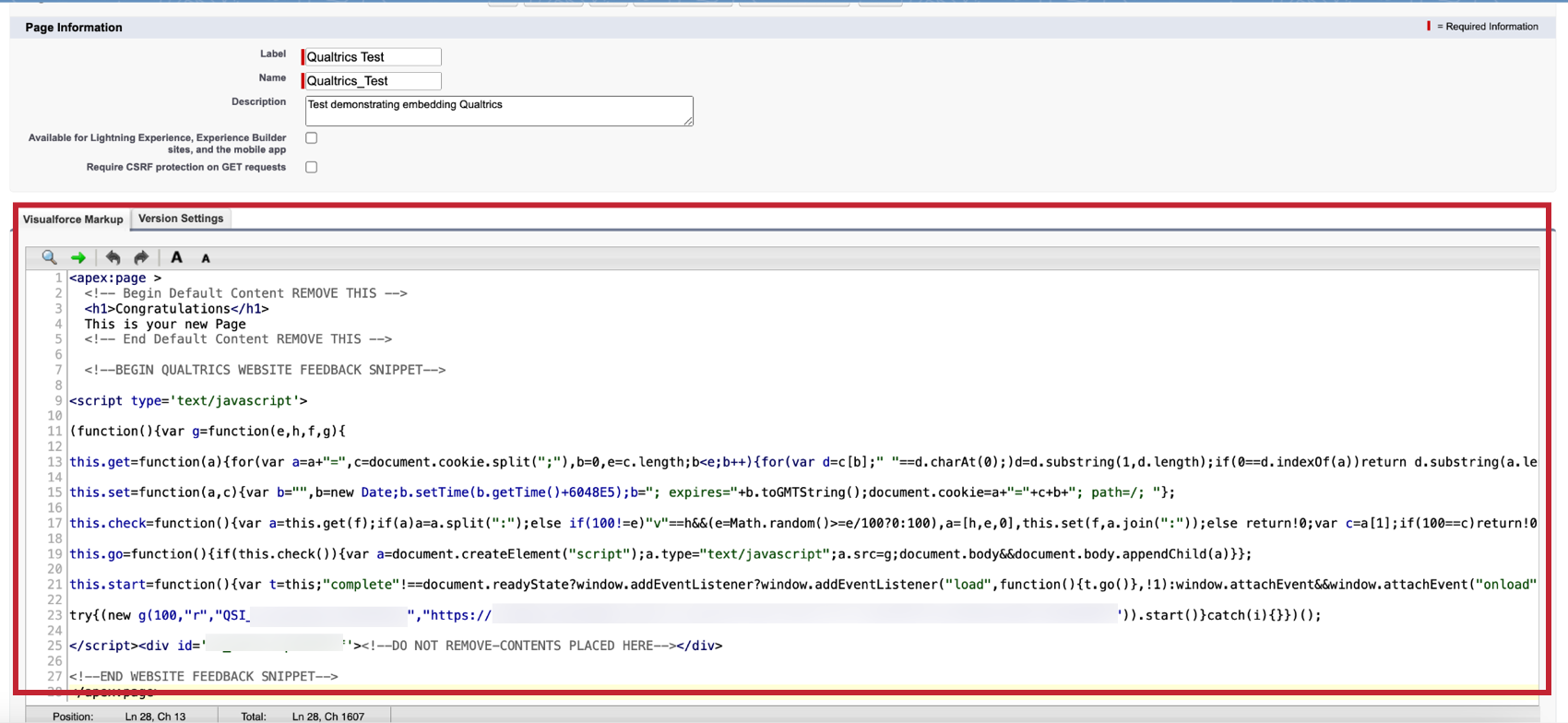 adding the zone code to the visual markup