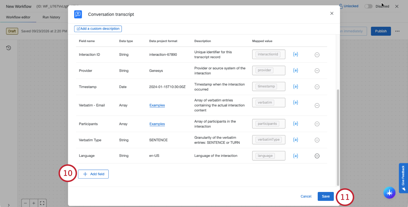 modal with fields filled out and the save button in the bottom-right highlighted 