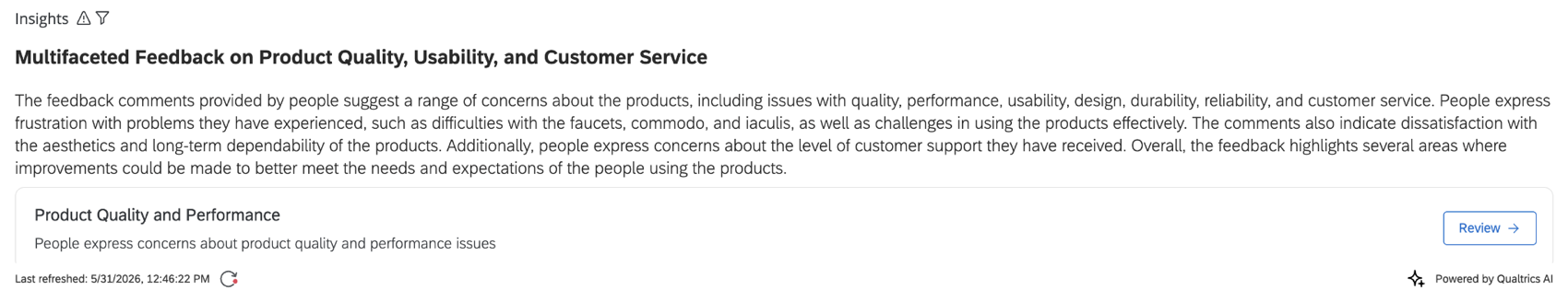 an insights widget within a dashboard