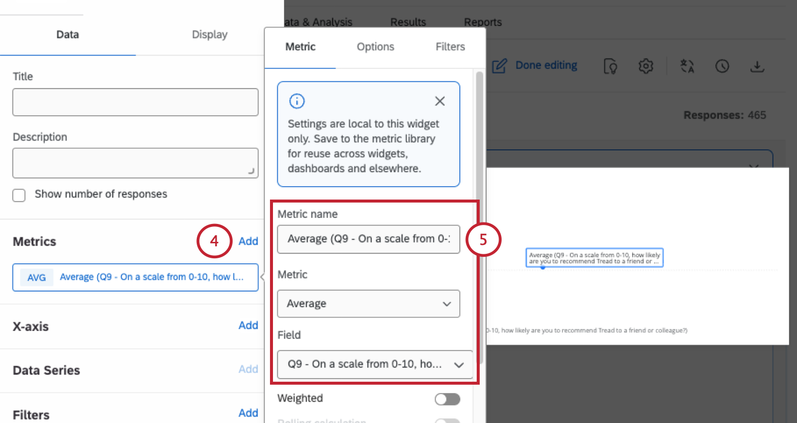 editing a metric