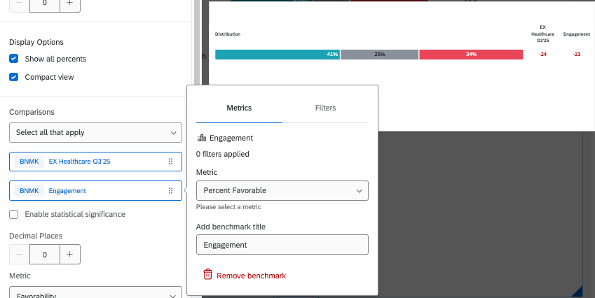 Abbildung eines Branchen-Benchmarks in einem EX-Widget