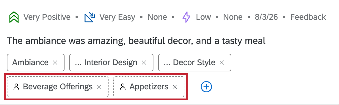manually added tags with a person symbol highlighted within the segment