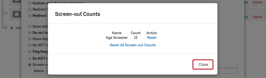 Close button on lower-right