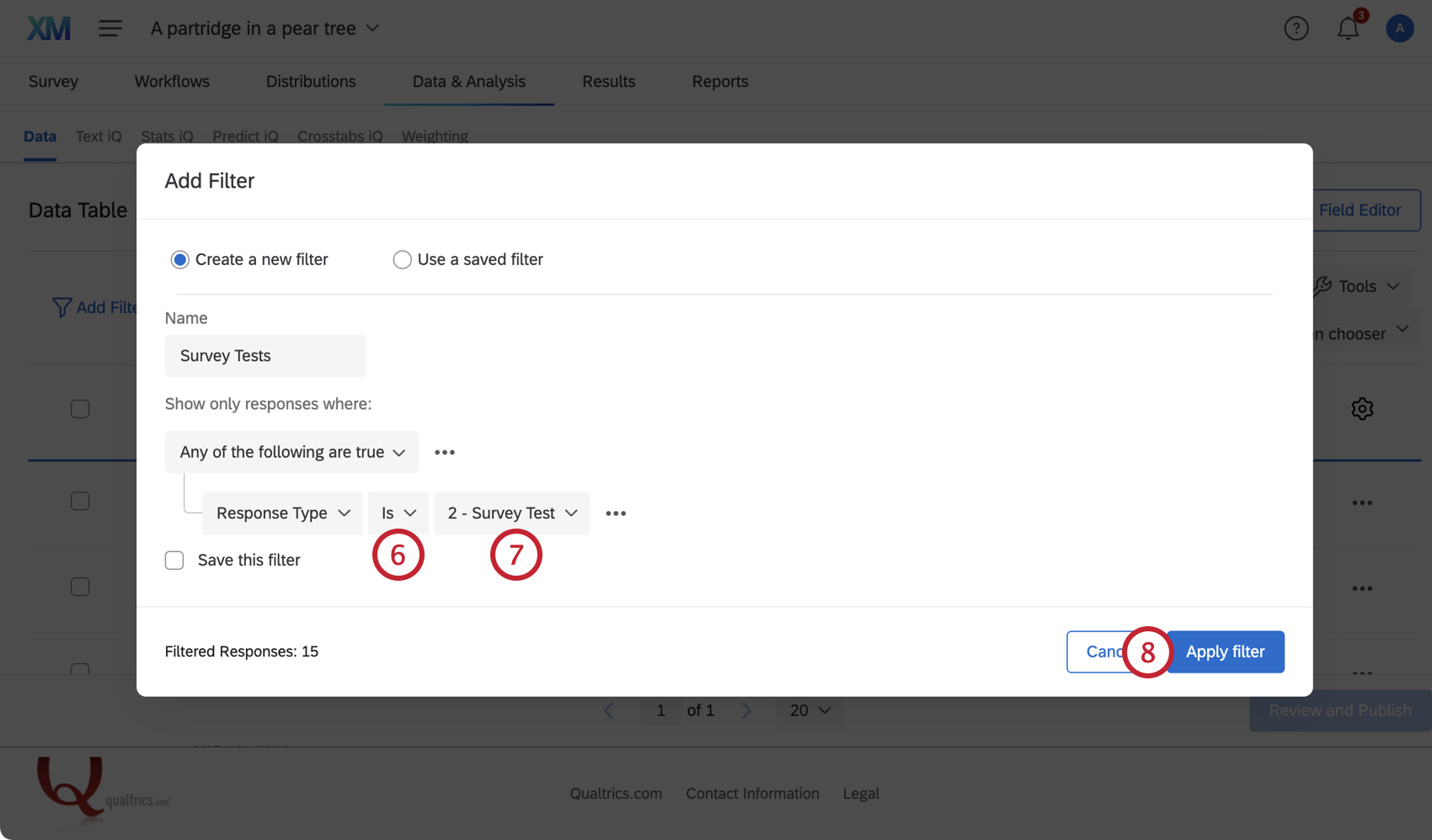 Fin du filtre de type de réponse