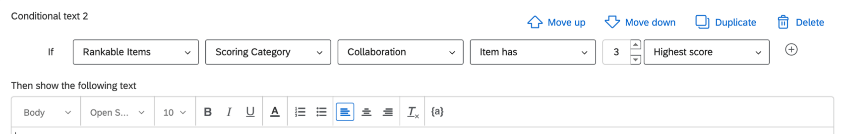 If rankable item scoring category collaboration item has 3 highest score