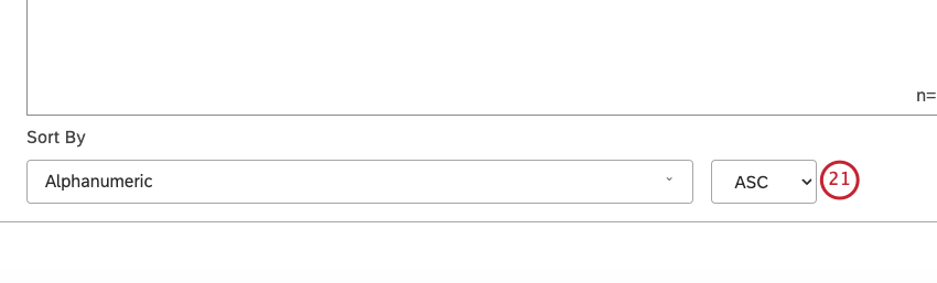 Selezionare ASC per applicare lordinamento ascendente.