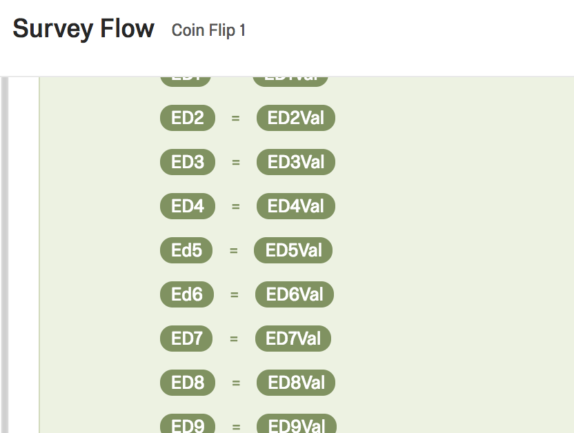 Embedded Data element in the Survey Flow with tons of fields set equal to values
