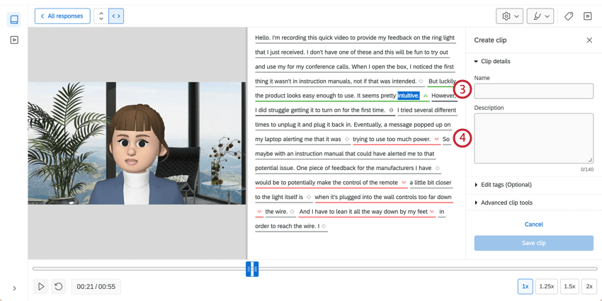 Name and describe clip